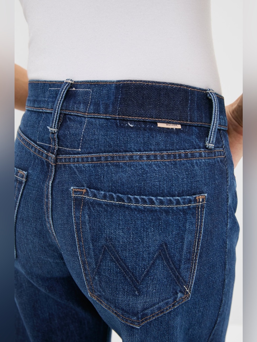 MOTHER The Mid Rise Full Pipe Flood Fray Jeans in Unplugged - Picture 2 of 9